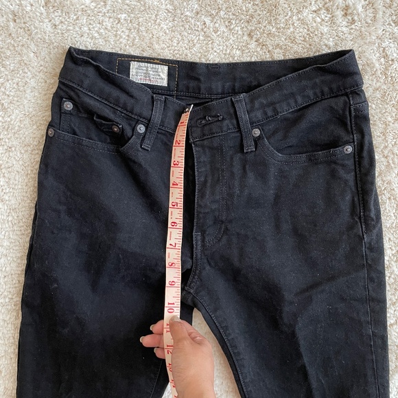 Levi's 511 Jeans Mens Size 29 Black Straight Fit Mid Rise Dark Wash Denim - Picture 7 of 15